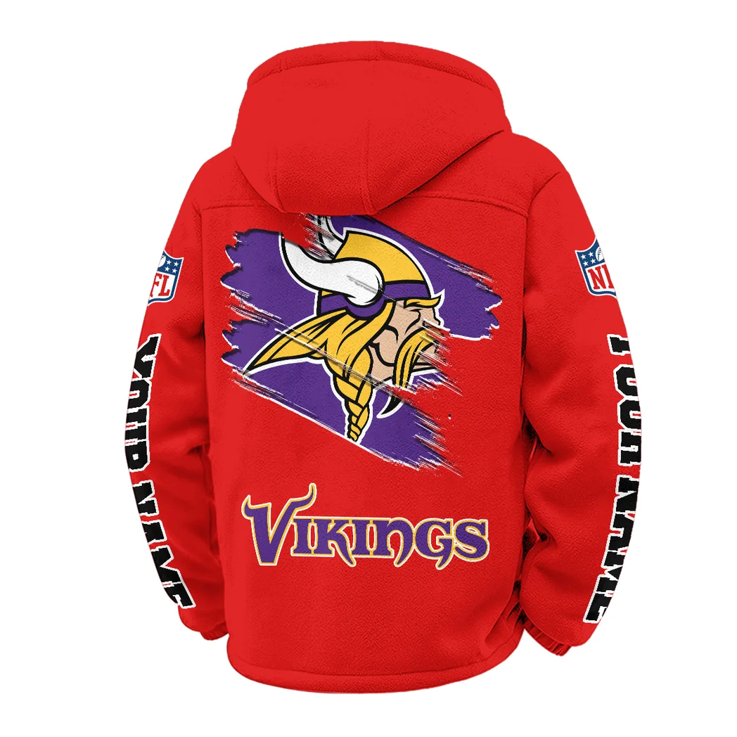 Midnight Giants Winter Fleece Jacket, Premium Fleece Barrier HVN1458MV - Red - Image 3