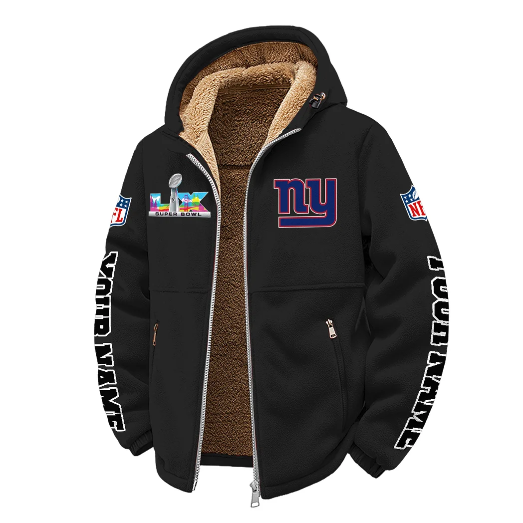 Empire Fans Winter Fleece Jacket, Sherpa Lined Winter Fleece HVN1458NG - Black - Image 2