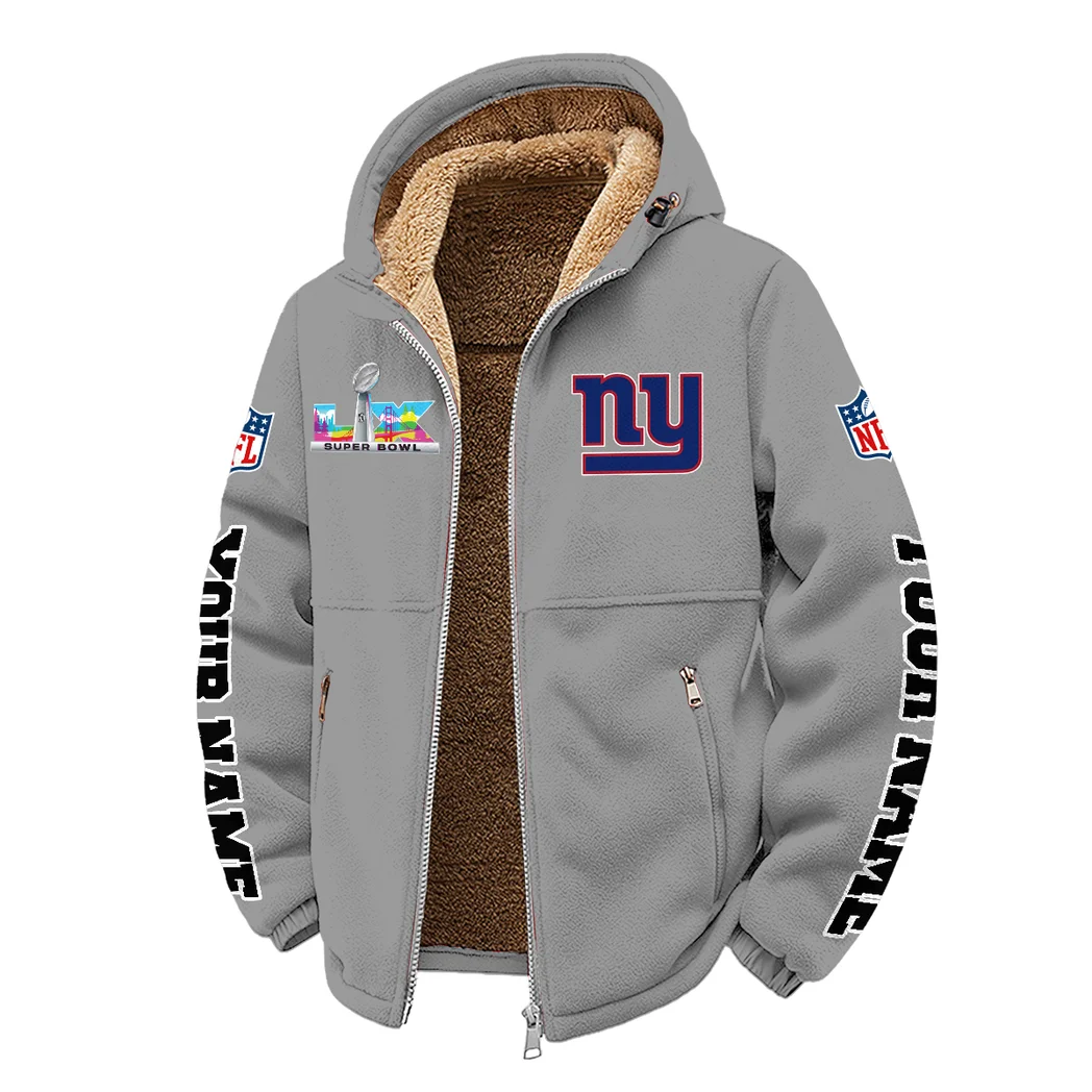 Empire Fans Winter Fleece Jacket, Sherpa Lined Winter Fleece HVN1458NG - Grey - Image 2