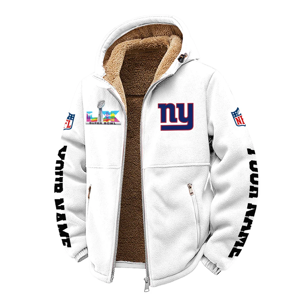 Empire Fans Winter Fleece Jacket, Sherpa Lined Winter Fleece HVN1458NG - White - Image 2