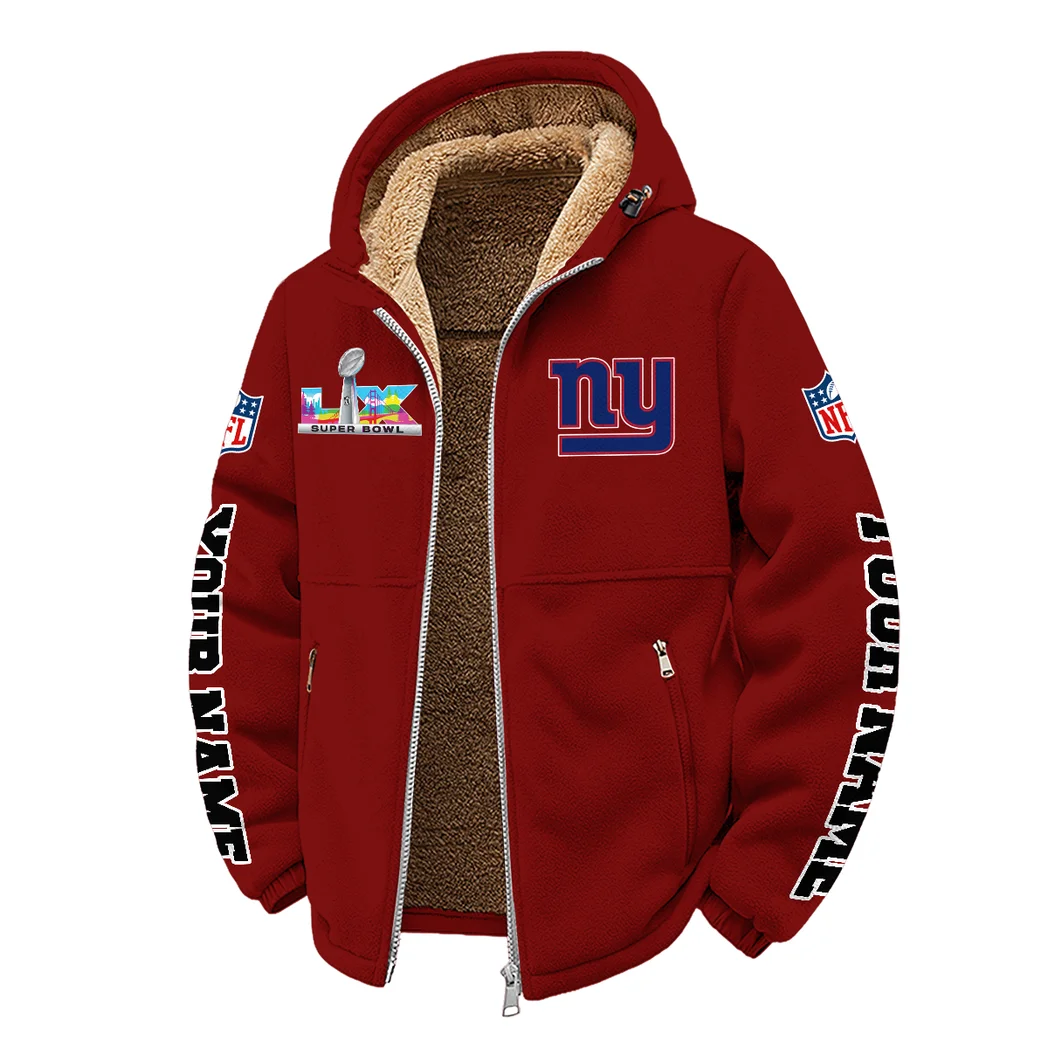 Empire Fans Winter Fleece Jacket, Sherpa Lined Winter Fleece HVN1458NG - Wine - Image 2