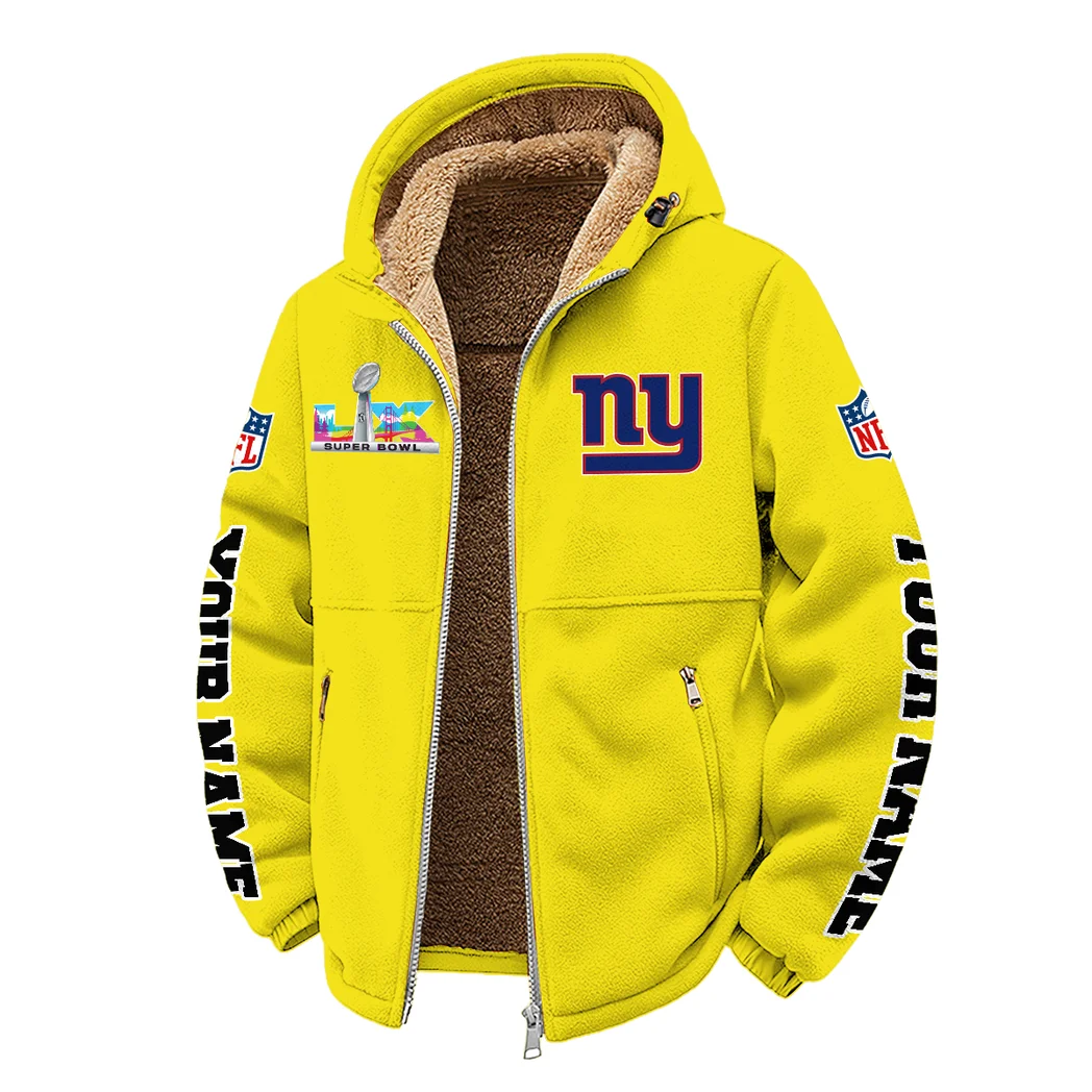 Empire Fans Winter Fleece Jacket, Sherpa Lined Winter Fleece HVN1458NG - Yellow - Image 2
