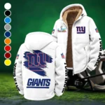 Empire Fans Winter Fleece Jacket, Sherpa Lined Winter Fleece HVN1458NG - White