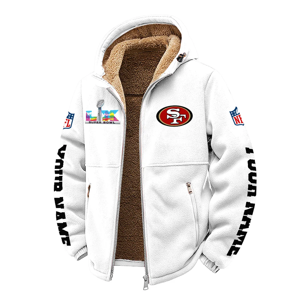 Bay Side Loyalists Winter Fleece Jacket, Thermal Winter Fleece HVN1458SF - White - Image 2