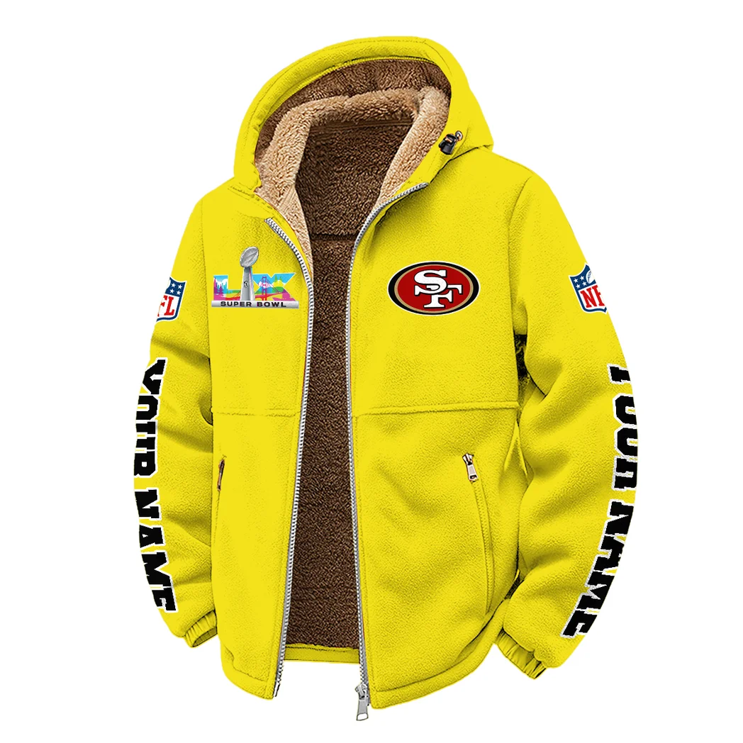 Bay Side Loyalists Winter Fleece Jacket, Thermal Winter Fleece HVN1458SF - Yellow - Image 2