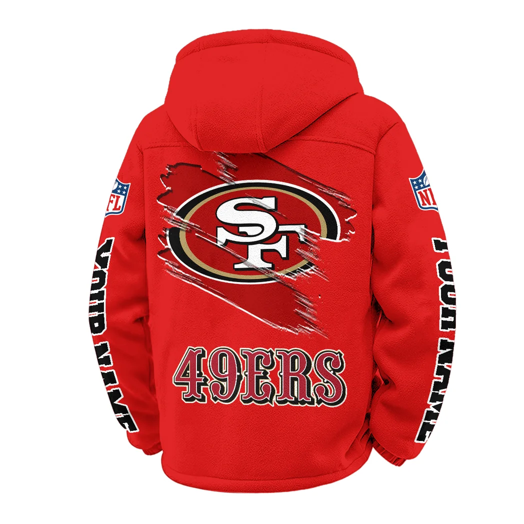 Bay Side Loyalists Winter Fleece Jacket, Thermal Winter Fleece HVN1458SF - Red - Image 3