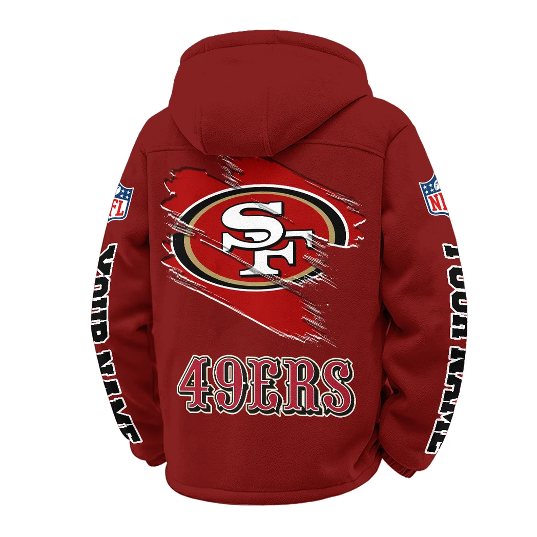 Bay Side Loyalists Winter Fleece Jacket, Thermal Winter Fleece HVN1458SF - Wine - Image 3