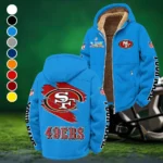 Bay Side Loyalists Winter Fleece Jacket, Thermal Winter Fleece HVN1458SF - Cyan