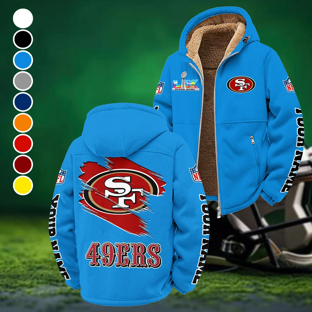 Bay Side Loyalists Winter Fleece Jacket, Thermal Winter Fleece HVN1458SF - Cyan