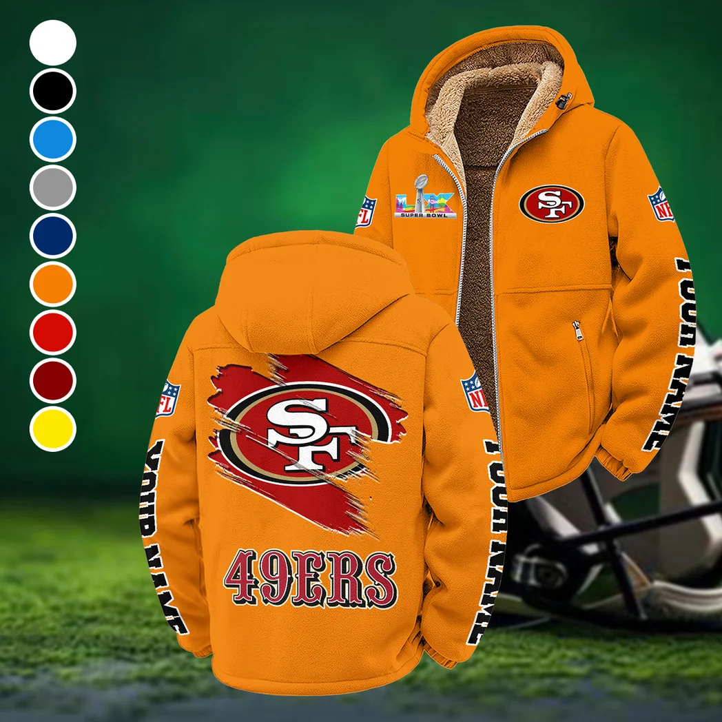 Bay Side Loyalists Winter Fleece Jacket, Thermal Winter Fleece HVN1458SF - Orange