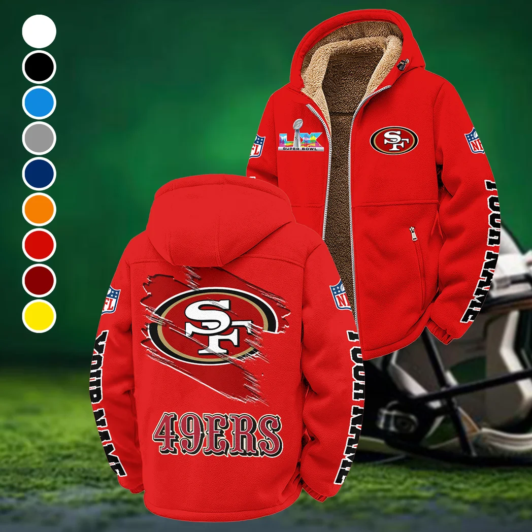 Bay Side Loyalists Winter Fleece Jacket, Thermal Winter Fleece HVN1458SF - Red