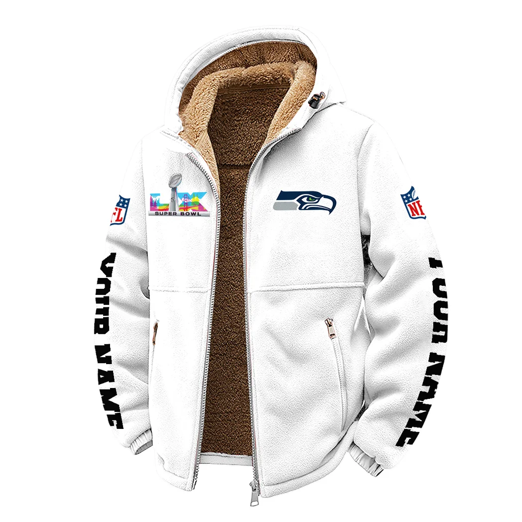 Blue Crew Winter Fleece Jacket, Thermal Winter Fleece HVN1458SS - White - Image 2