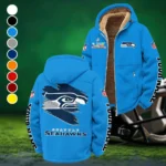 Blue Crew Winter Fleece Jacket, Thermal Winter Fleece HVN1458SS - Cyan
