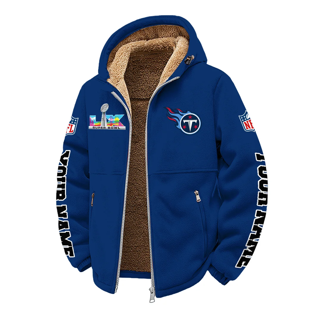Fan Squad Winter Fleece Jacket, Warm Core Loft Fleece HVN1458TT - Navy - Image 2