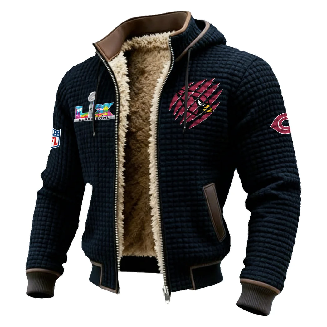 Winged Pride Fleece-Lined Hooded Jacket, Endurance Sport Thermal Hoody HVN1459AC - Black - Image 2