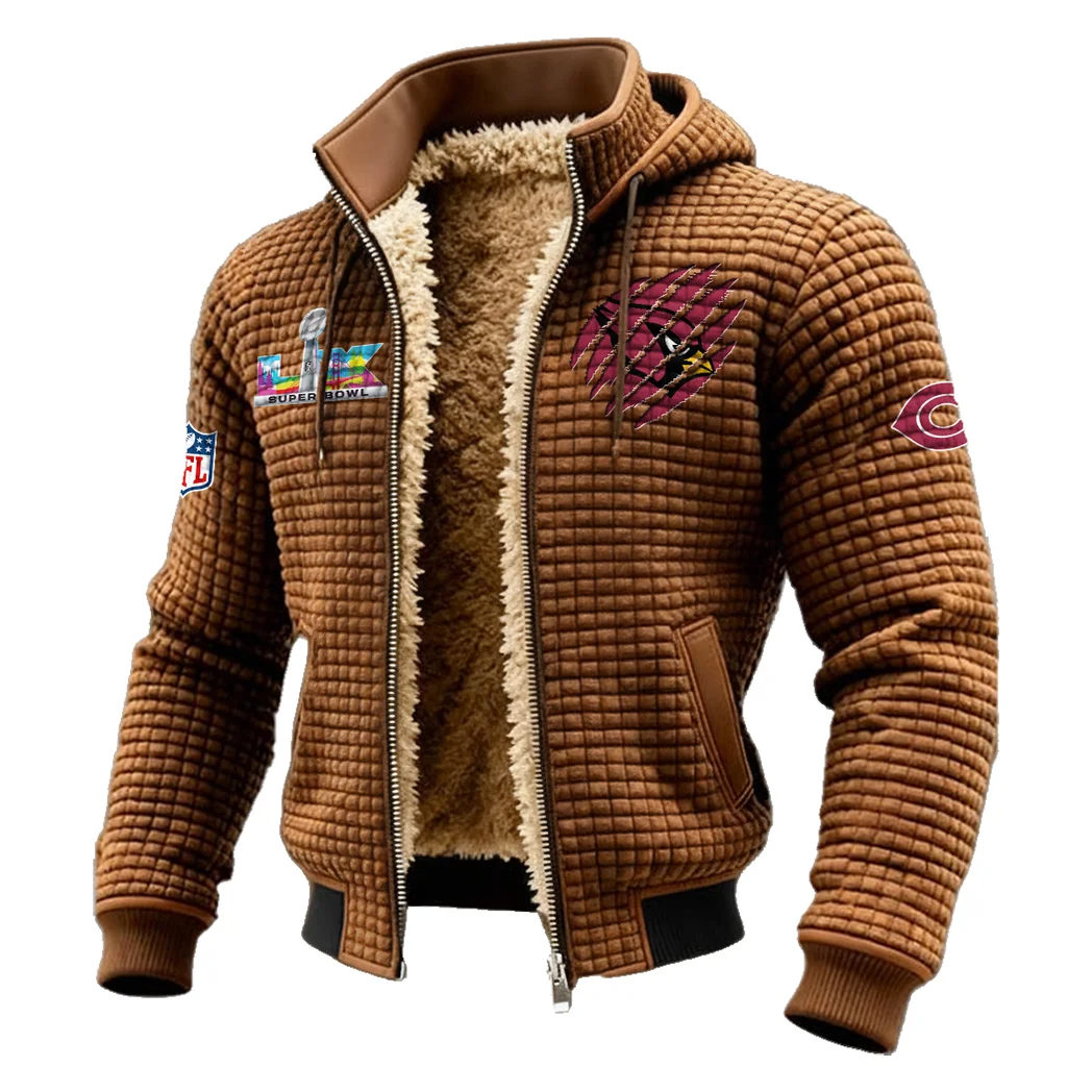 Winged Pride Fleece-Lined Hooded Jacket, Endurance Sport Thermal Hoody HVN1459AC - brown - Image 2