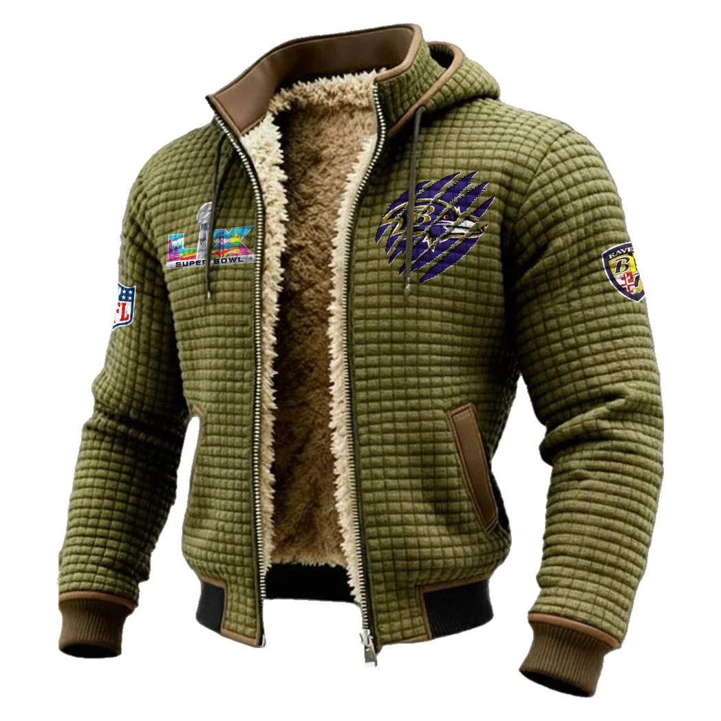 Midnight Flock Fleece-Lined Hooded Jacket, Multi-Sport Winter Active Top HVN1459BR - Green - Image 2