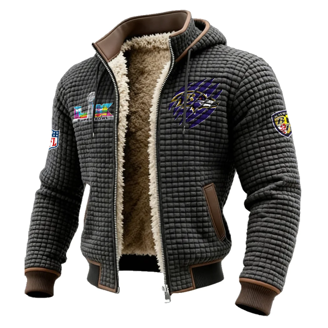 Midnight Flock Fleece-Lined Hooded Jacket, Multi-Sport Winter Active Top HVN1459BR - Grey - Image 2