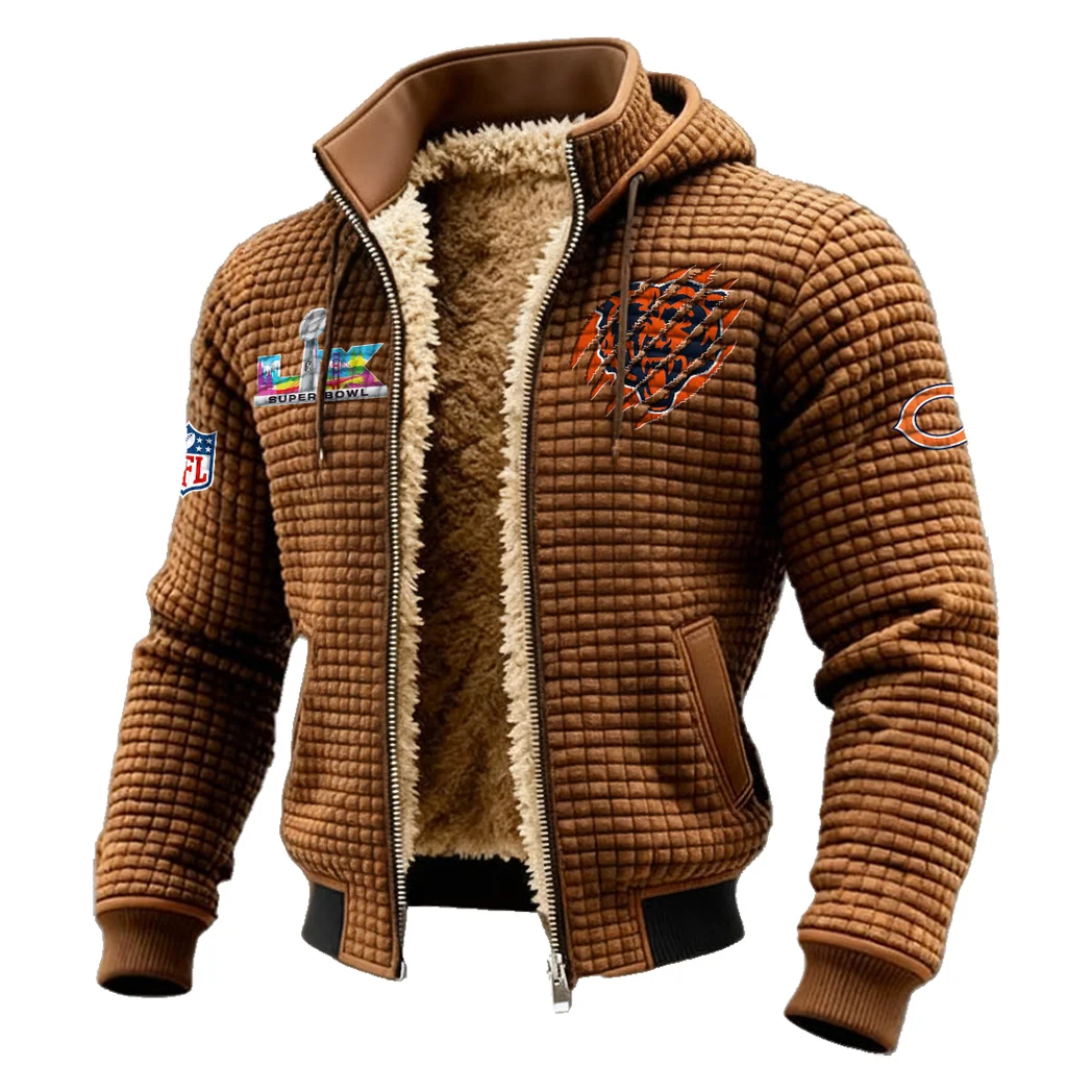 Match Day Cubs Fleece-Lined Hooded Jacket, Endurance Sport Thermal Hoody HVN1459CB - brown - Image 2