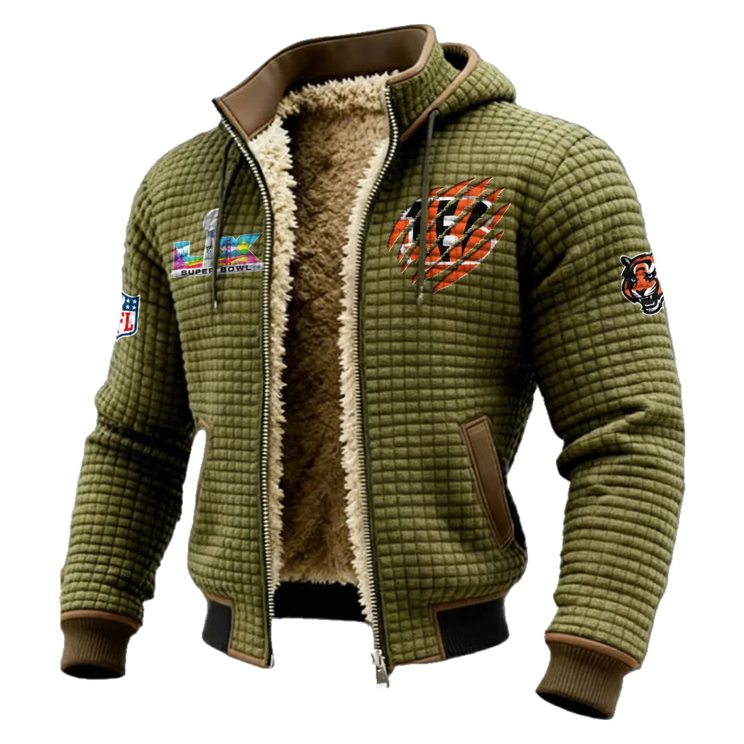 Orange Claws Fleece-Lined Hooded Jacket, All-Mountain Hooded Fleece HVN1459CI - Green - Image 2