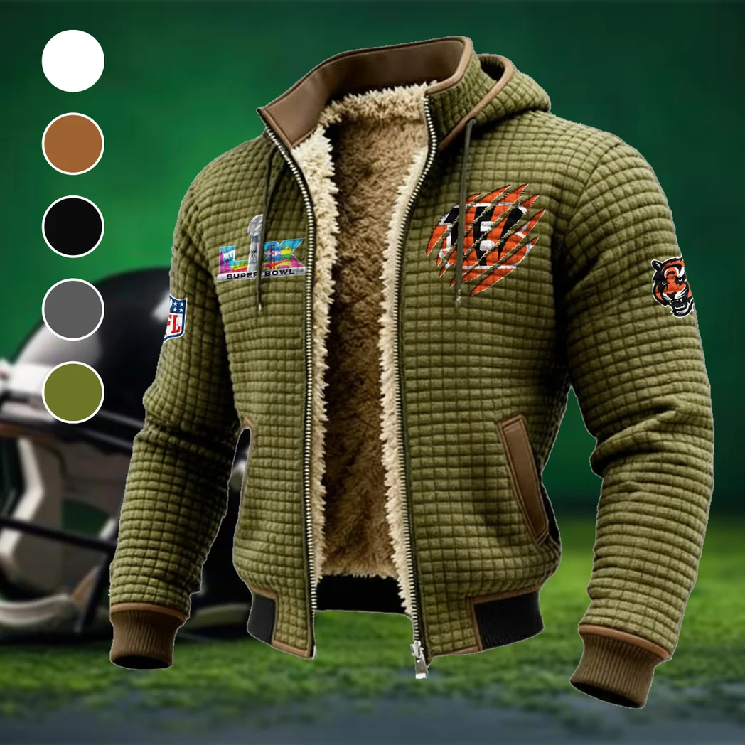 Orange Claws Fleece-Lined Hooded Jacket, All-Mountain Hooded Fleece HVN1459CI - Green