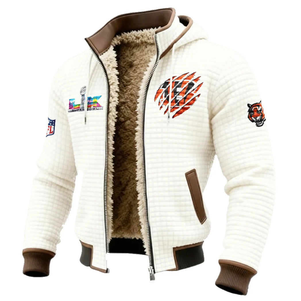 Orange Claws Fleece-Lined Hooded Jacket, All-Mountain Hooded Fleece HVN1459CI - White - Image 2