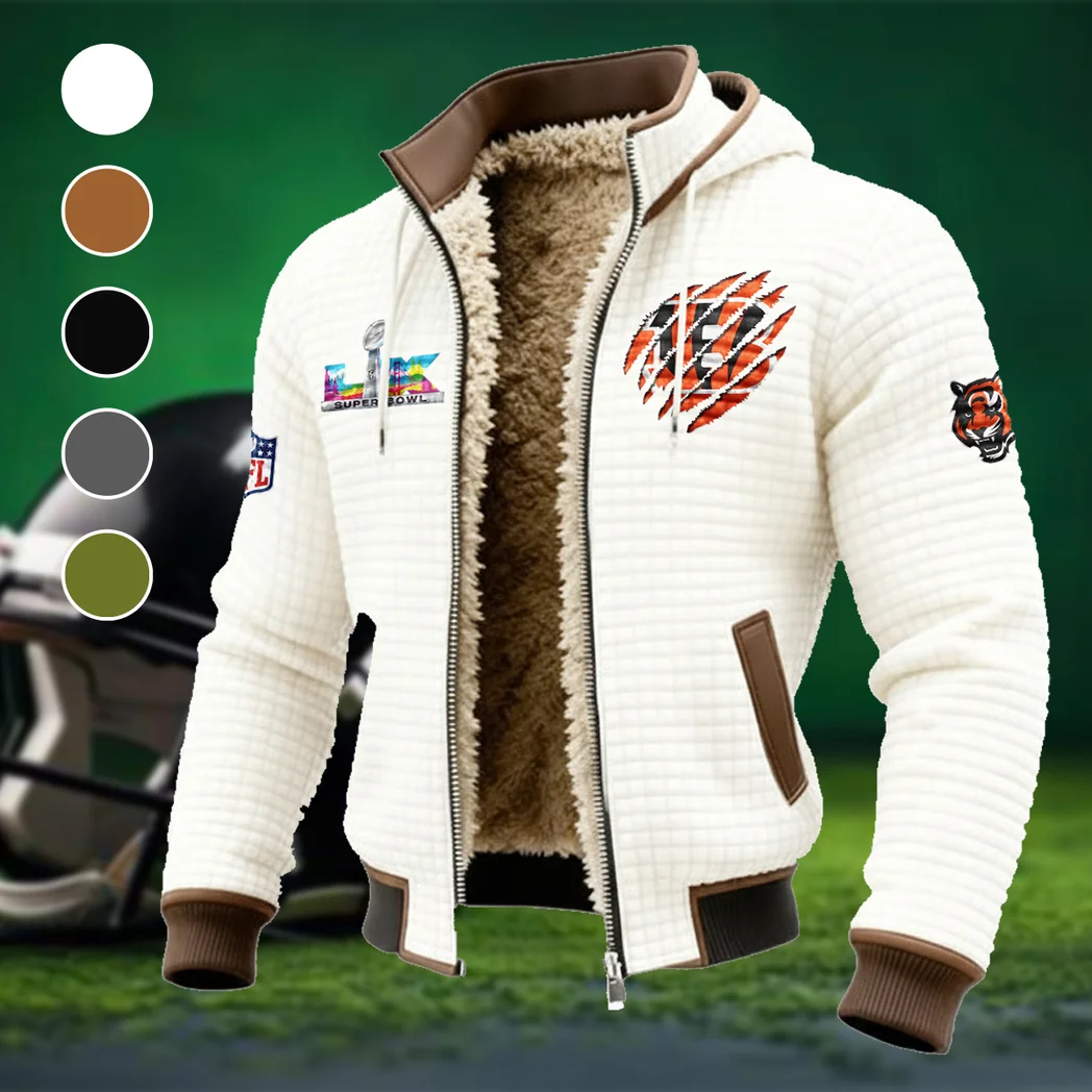 Orange Claws Fleece-Lined Hooded Jacket, All-Mountain Hooded Fleece HVN1459CI - White