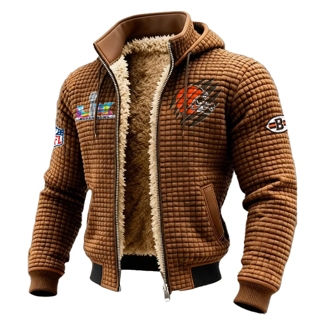 Orange Pride Fleece-Lined Hooded Jacket, Alpine Ascent Hooded Jacket HVN1459CL - brown - Image 2
