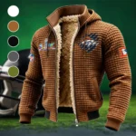 Football Bronze Crew Fleece-Lined Hooded Jacket, Peak Performance Hooded Shell HVN1459DB - brown