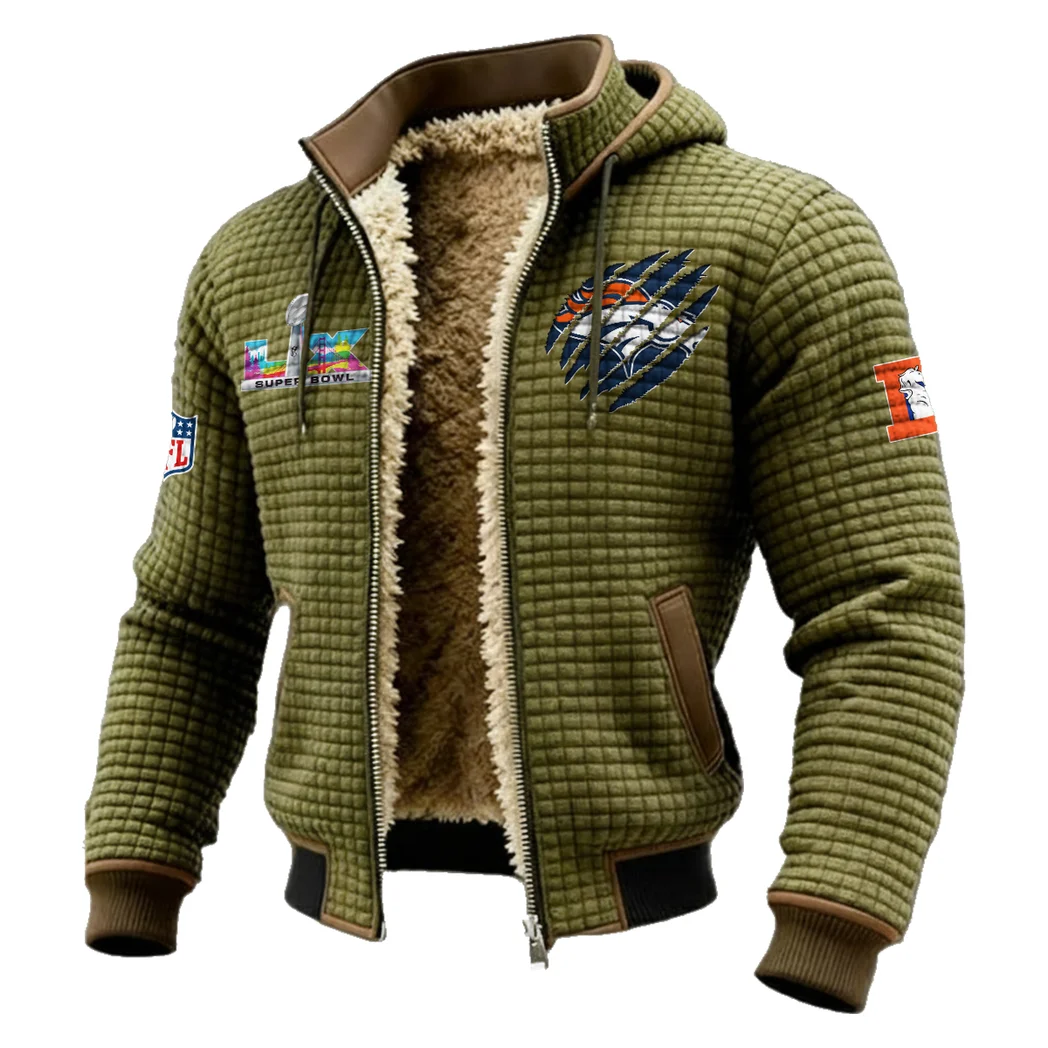Football Bronze Crew Fleece-Lined Hooded Jacket, Peak Performance Hooded Shell HVN1459DB - Green - Image 2
