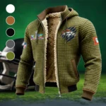 Football Bronze Crew Fleece-Lined Hooded Jacket, Peak Performance Hooded Shell HVN1459DB - Green