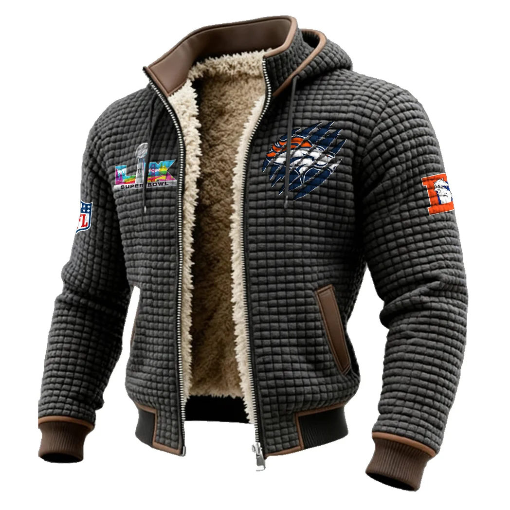 Football Bronze Crew Fleece-Lined Hooded Jacket, Peak Performance Hooded Shell HVN1459DB - Grey - Image 2