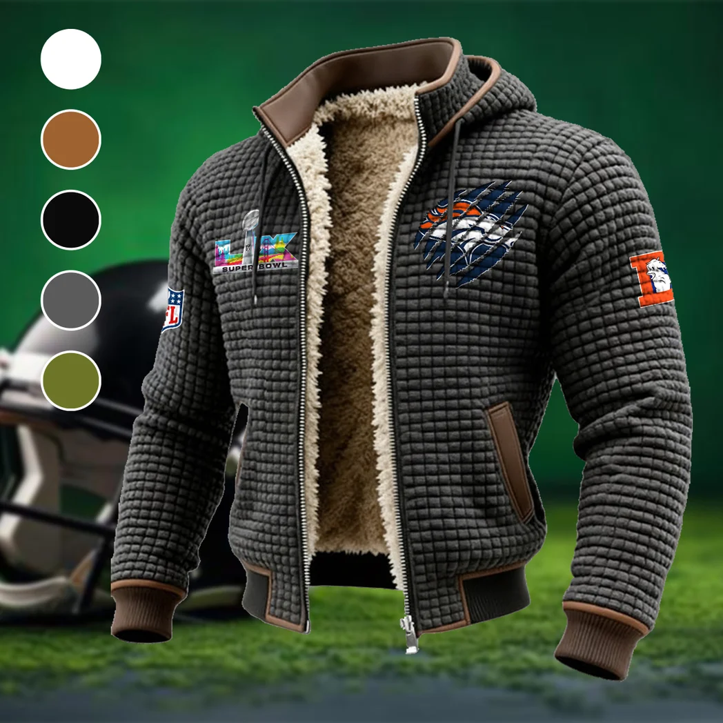 Football Bronze Crew Fleece-Lined Hooded Jacket, Peak Performance Hooded Shell HVN1459DB - Grey