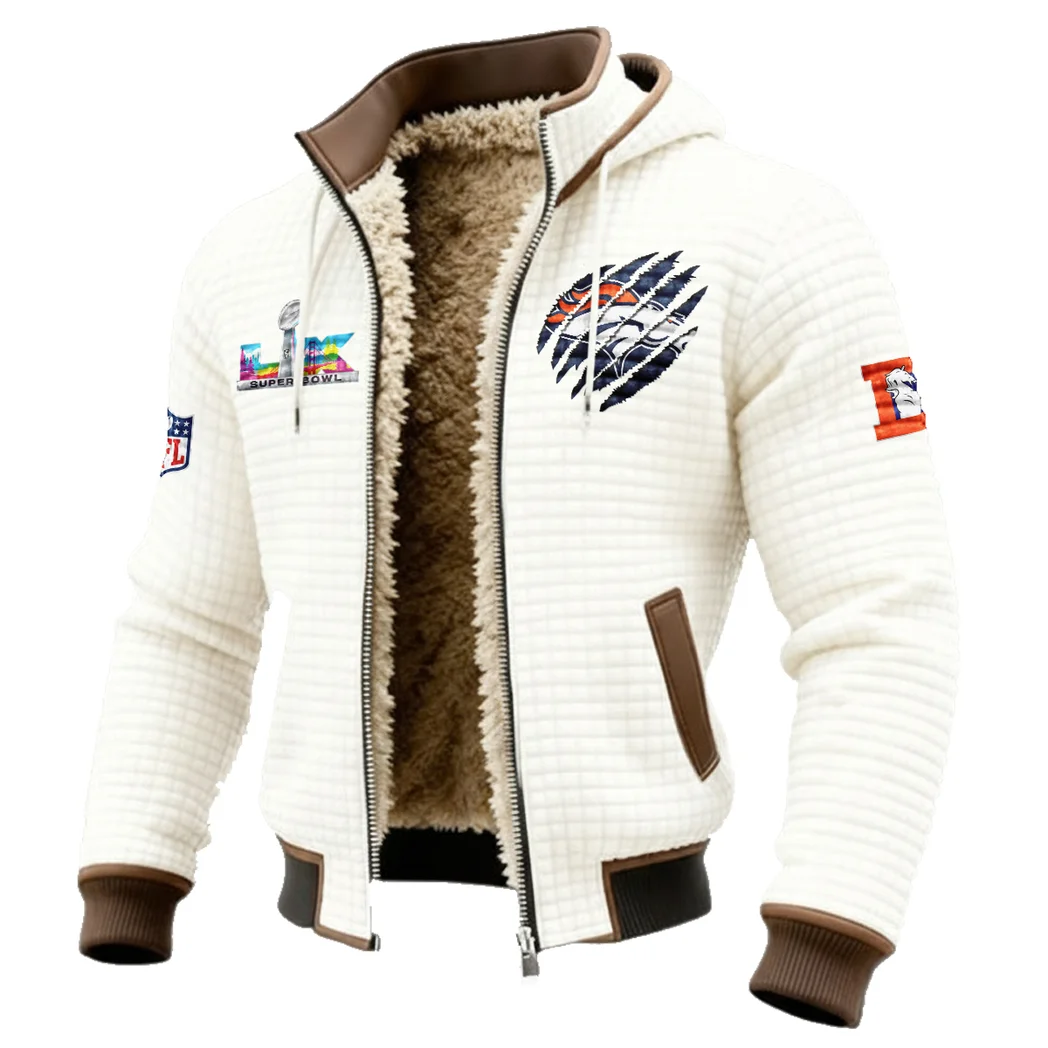 Football Bronze Crew Fleece-Lined Hooded Jacket, Peak Performance Hooded Shell HVN1459DB - White - Image 2