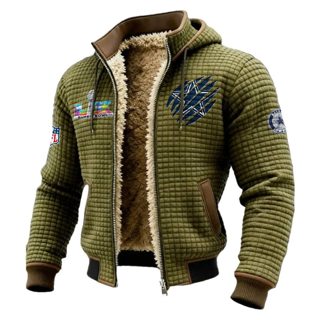 Lone Star Fans Fleece-Lined Hooded Jacket, Rapid-Dry Fleece-Lined Hoody HVN1459DC - Green - Image 2