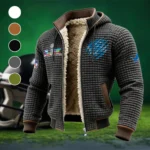 Football Lion Crew Fleece-Lined Hooded Jacket, Elite Athlete Winter Jacket HVN1459DL - Grey