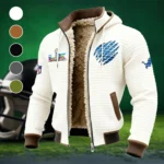 Football Lion Crew Fleece-Lined Hooded Jacket, Elite Athlete Winter Jacket HVN1459DL - White