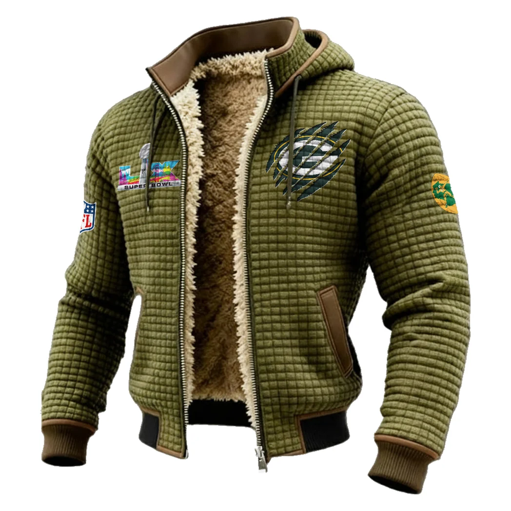 Field Fans Fleece-Lined Hooded Jacket, Weather-Shield Fleece Hoody HVN1459GP - Green - Image 2