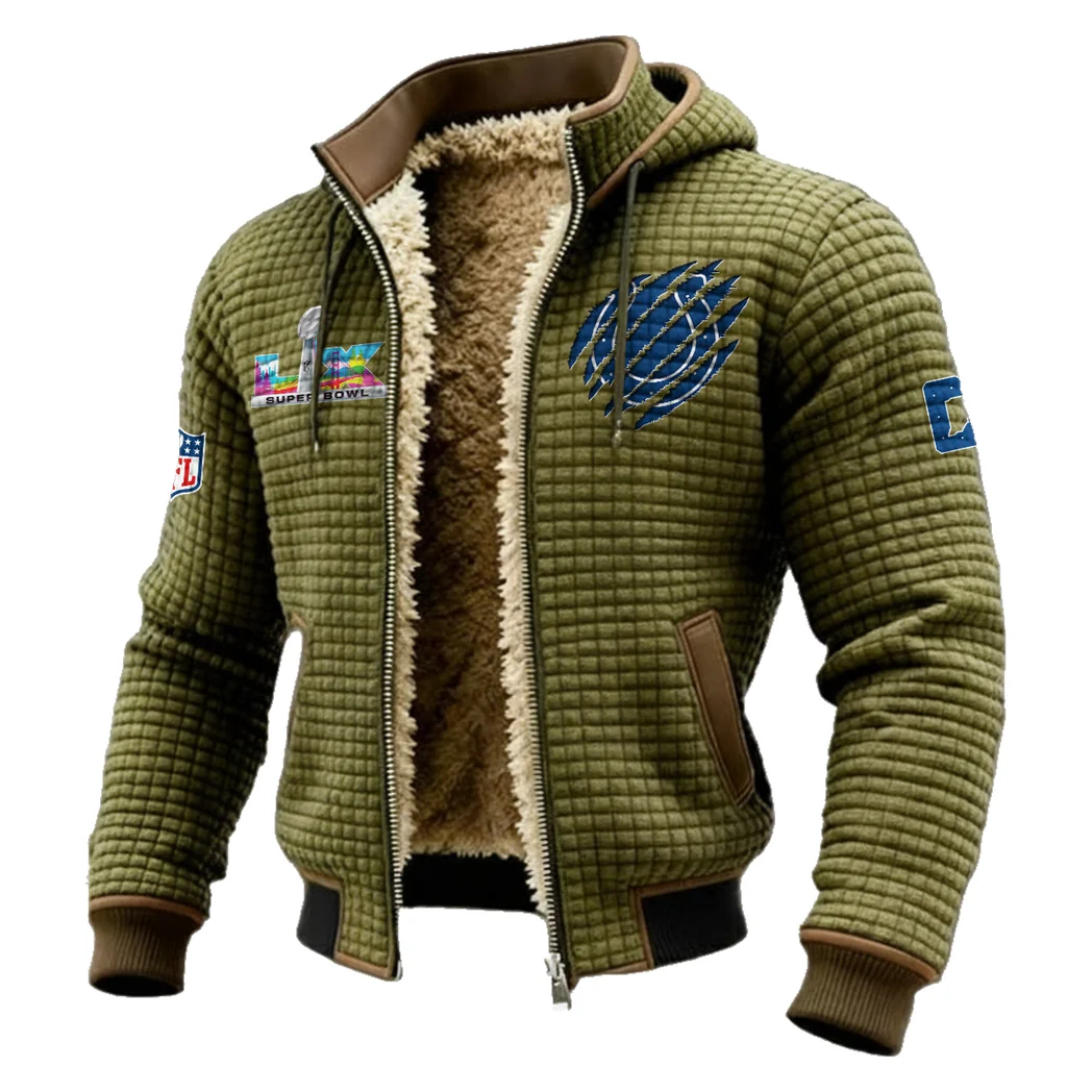 Football Colt Crew Fleece-Lined Hooded Jacket, Storm-Ready Fleece-Lined Coat HVN1459IC - Green - Image 2