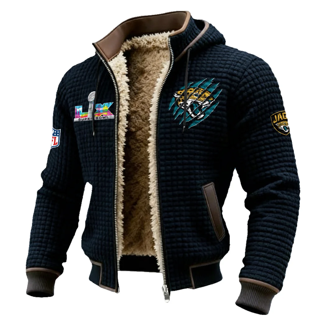 Fan Feline Squad Fleece-Lined Hooded Jacket, Arctic Protection Hooded Zip HVN1459JJ - Black - Image 2