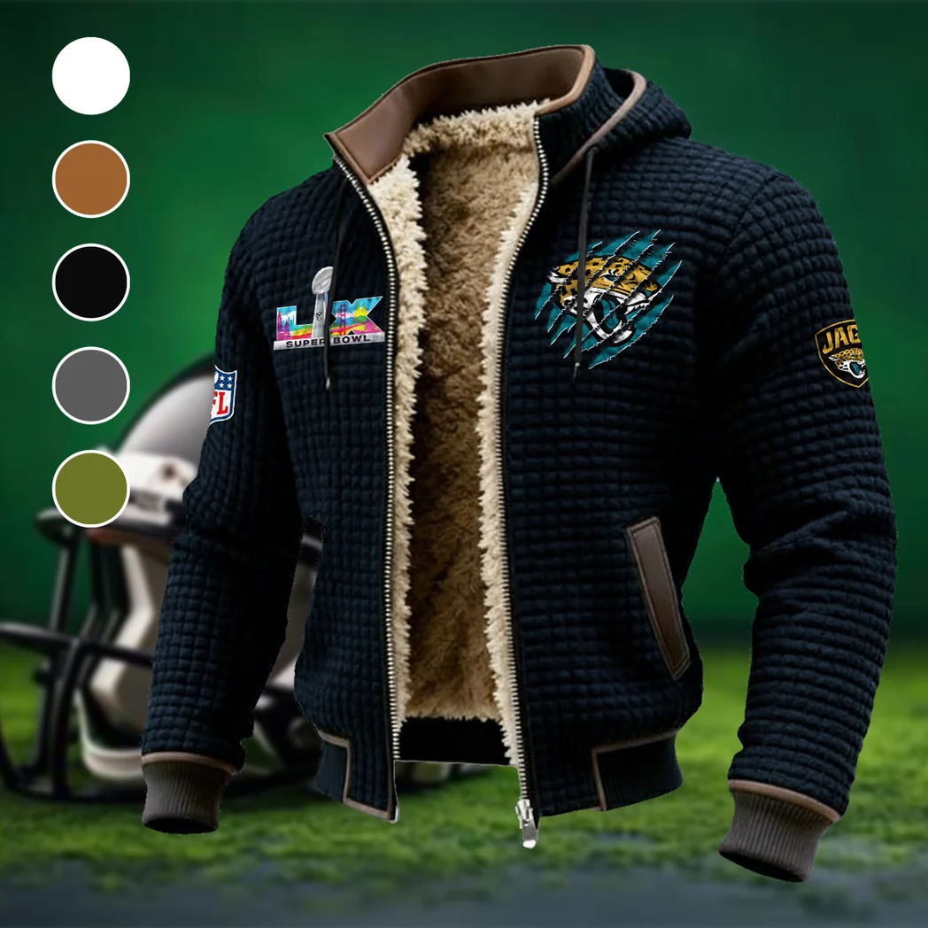 Fan Feline Squad Fleece-Lined Hooded Jacket, Arctic Protection Hooded Zip HVN1459JJ - Black