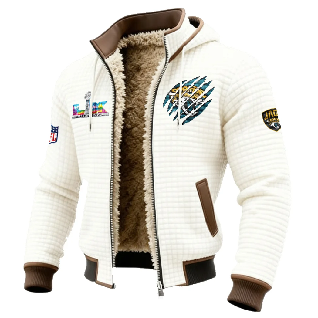 Fan Feline Squad Fleece-Lined Hooded Jacket, Arctic Protection Hooded Zip HVN1459JJ - White - Image 2