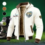 Fan Feline Squad Fleece-Lined Hooded Jacket, Arctic Protection Hooded Zip HVN1459JJ - White