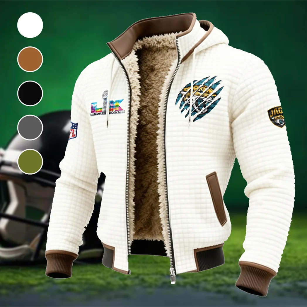 Fan Feline Squad Fleece-Lined Hooded Jacket, Arctic Protection Hooded Zip HVN1459JJ - White