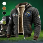Victory Stars Fleece-Lined Hooded Jacket, Water-Resistant Thermal Hoody HVN1459LA - Grey