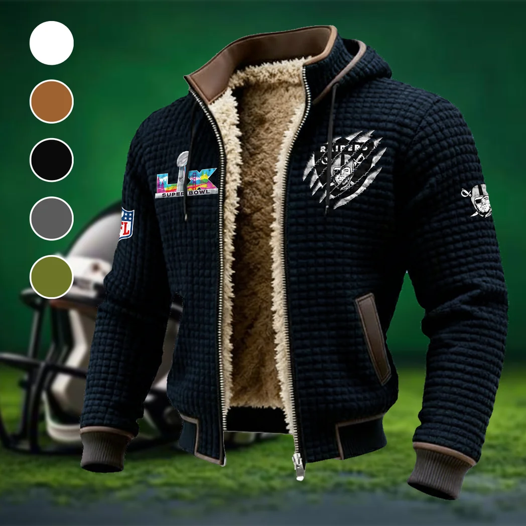 Fan Squad Fleece-Lined Hooded Jacket, Deep Winter Insulated Hoody HVN1459LV - Black