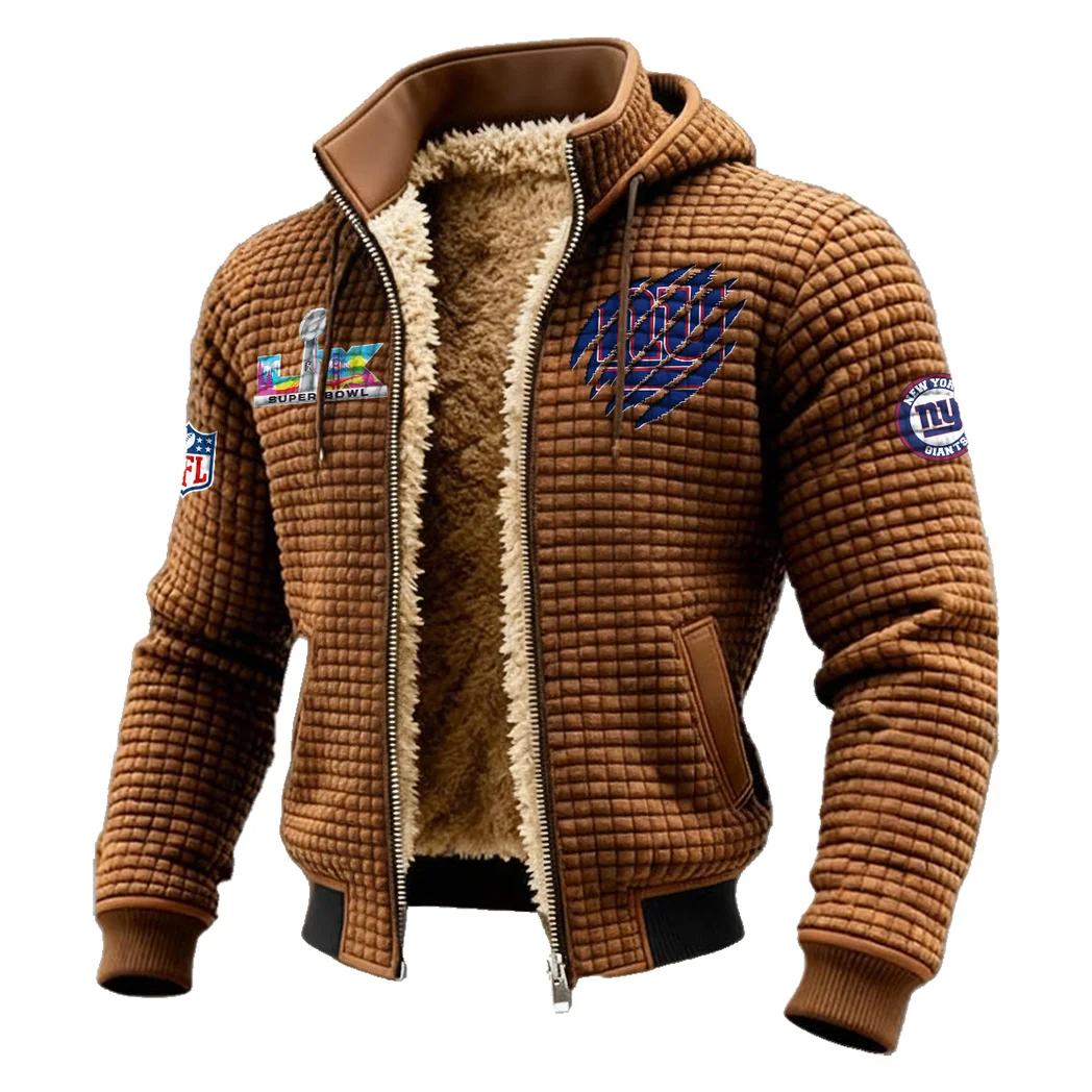 Empire Fans Fleece-Lined Hooded Jacket, Ultra-Soft Plush Lined Jacket HVN1459NG - brown - Image 2