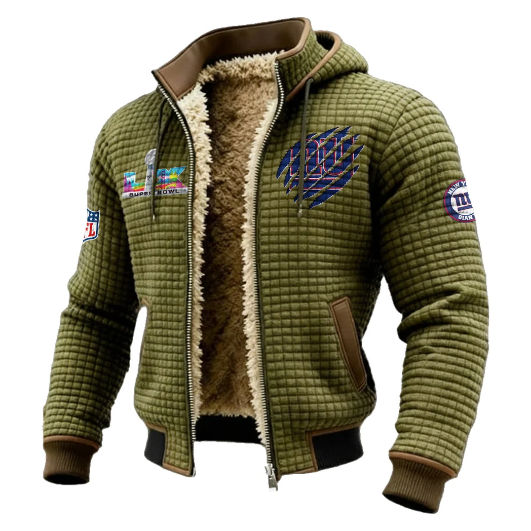 Empire Fans Fleece-Lined Hooded Jacket, Ultra-Soft Plush Lined Jacket HVN1459NG - Green - Image 2