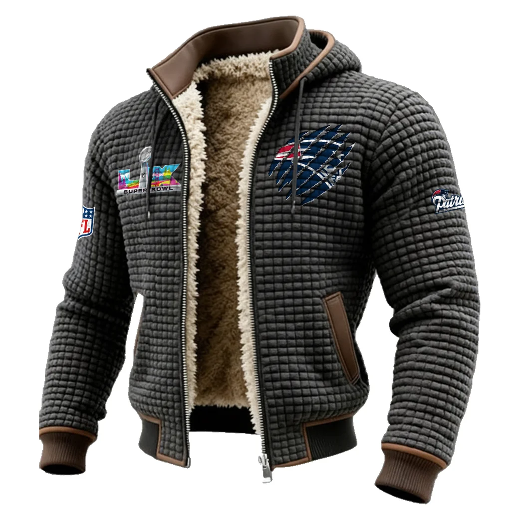 Fan Squad Fleece-Lined Hooded Jacket, Heavyweight Cozy Sport Shell HVN1459NP - Grey - Image 2