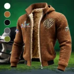 Crescent Fans Fleece-Lined Hooded Jacket, Brushed Interior Winter Jacket HVN1459NS - brown